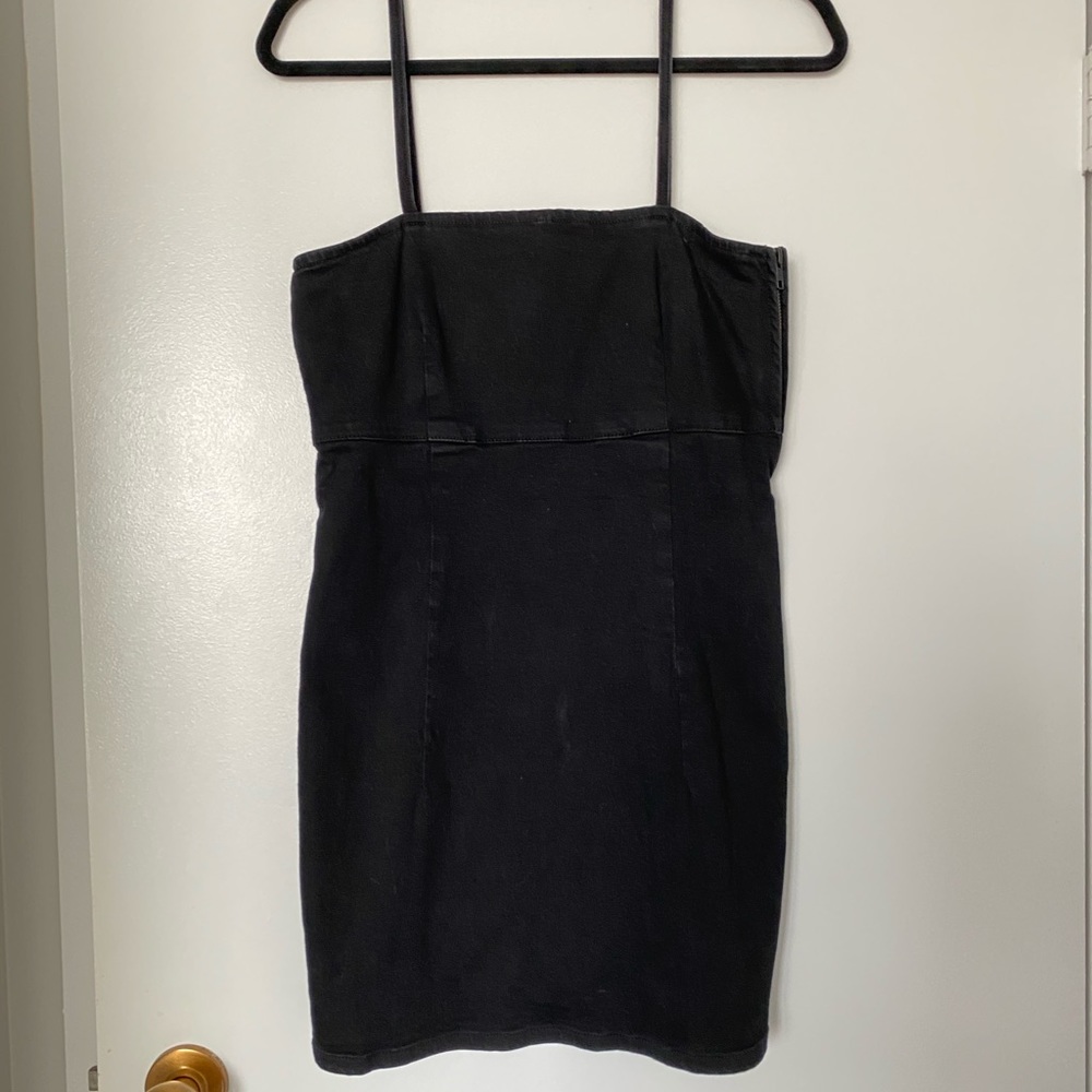 Zara Black Denim Mini Dress Medium